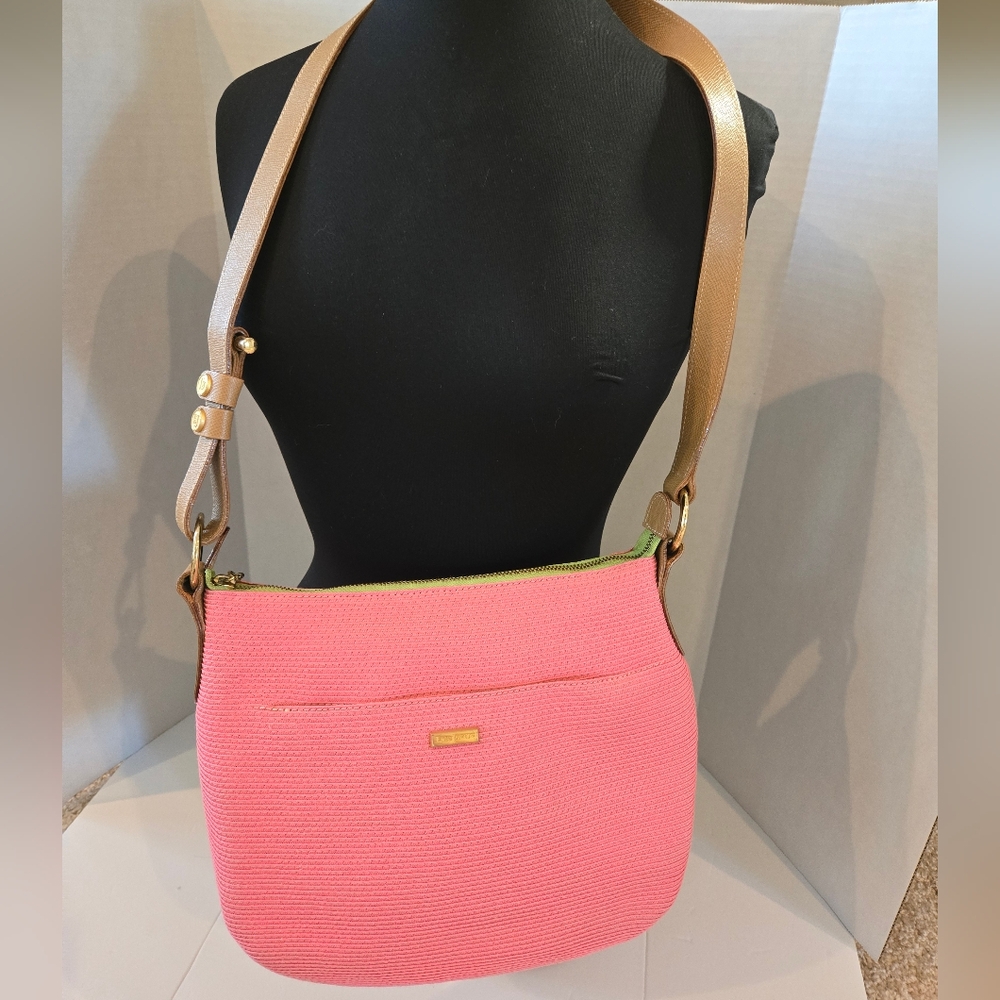 Eric Javits Pink and Gold Shoulder Bag